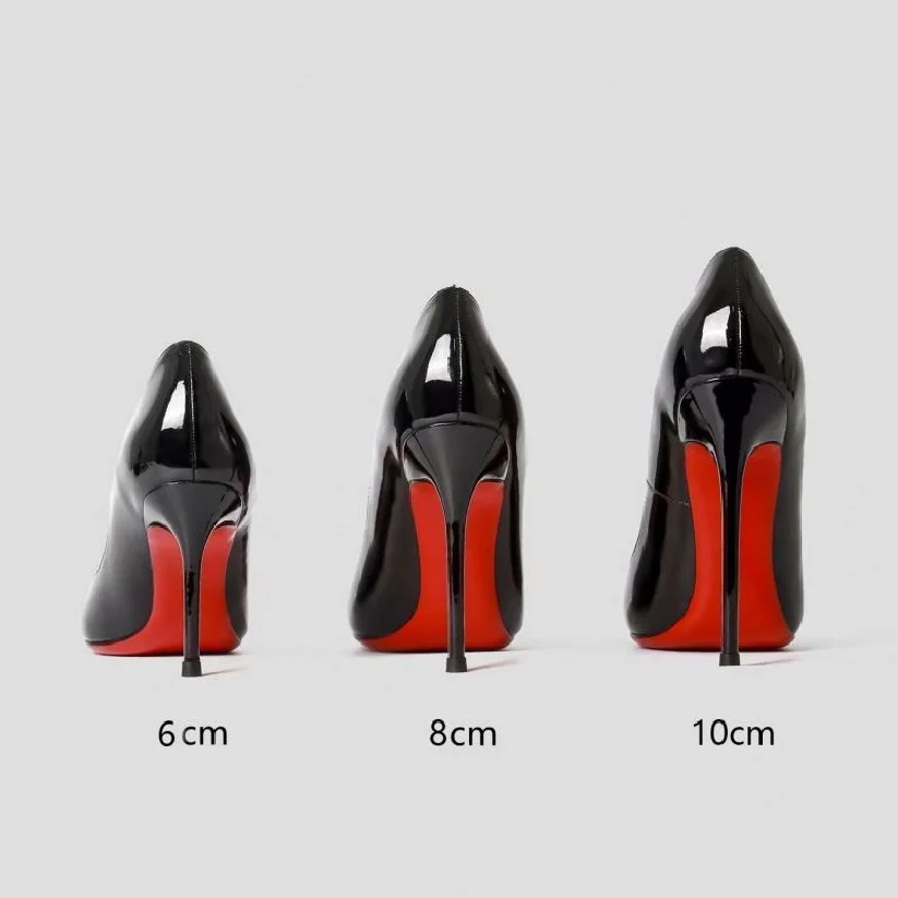 Genuine Leather Heels Women 2023 Luxury Shoes Designer Shoes Women Famous Brands Red Bottom Heels
