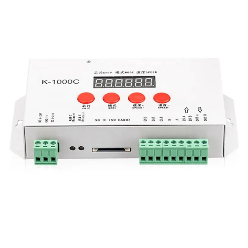 Контроллер WS2812B WS2815 SK6812 SK9822 для полноцветных светодиодных ламп 2048 пикселей программируемый компьютерный контроллер с SD-картой 5-24 В