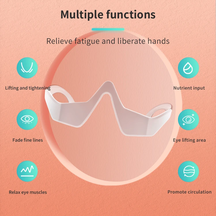 Eyecare Massage Beauty Tool Diminishes Dark Circles Wrinkles Microcurrent Eye Massager Beauty Device Eyes Red Light Glasses