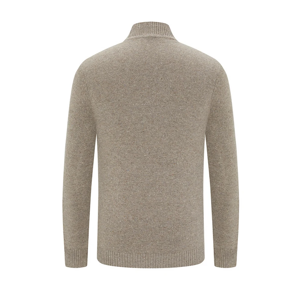 GUOOU Autumn winter new warm leisure half high collar solid color knitting men cashmere sweater