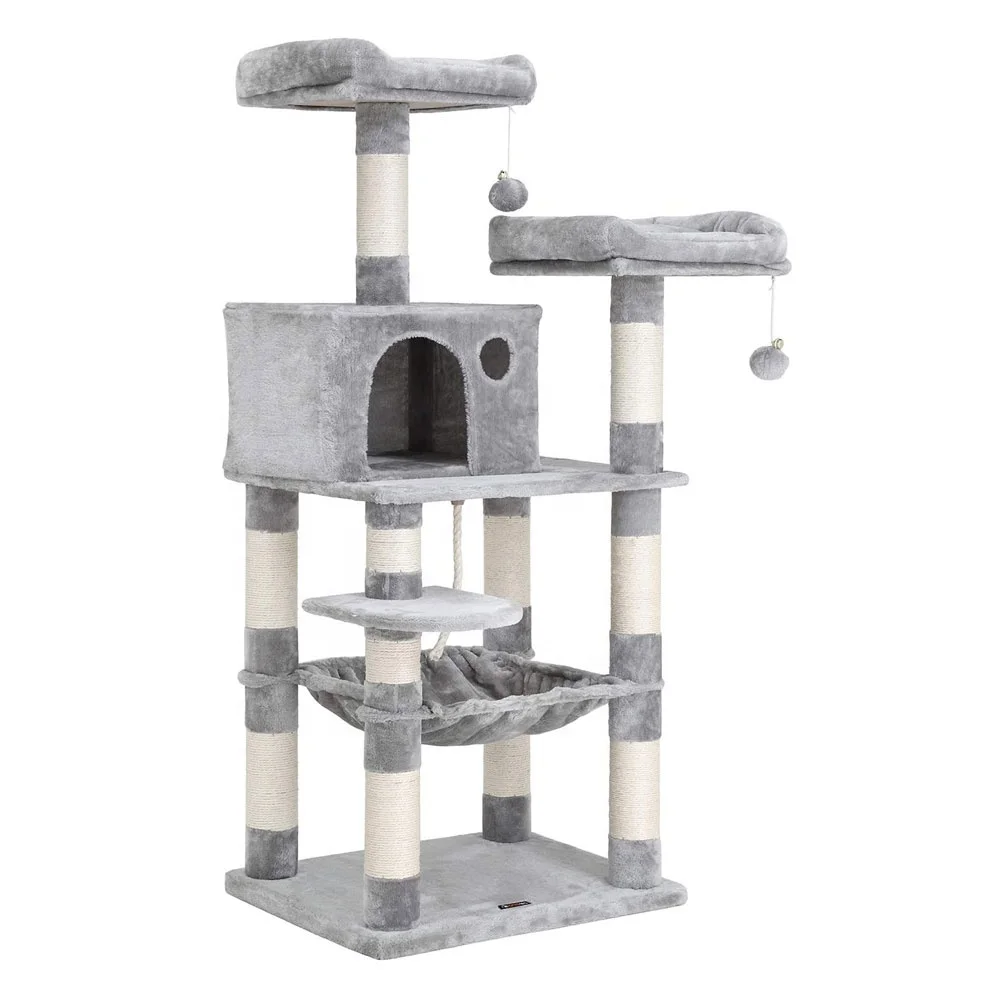 Sisal Warm Cat Scratch Tree, Stable Cat Tower with Cat Cave