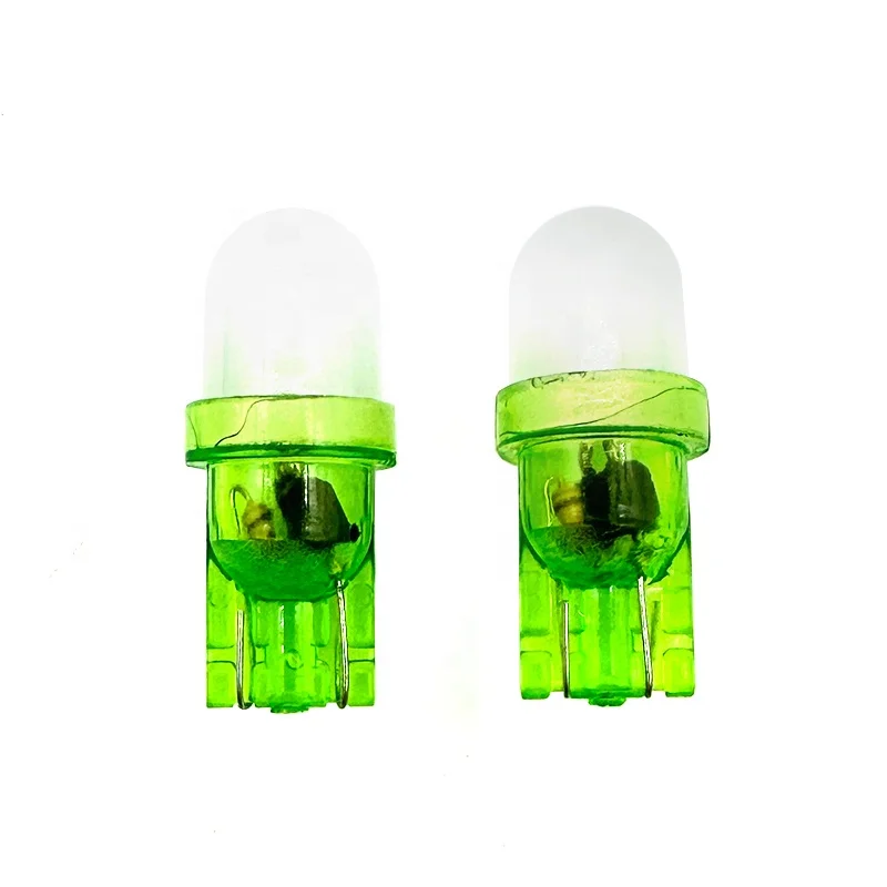 autodragons OEM Transparent Socket AC 6.3V Anti Ghosting Green 1 Led Frosted lens 194 #555 T10 wedge Pinball Led Lights
