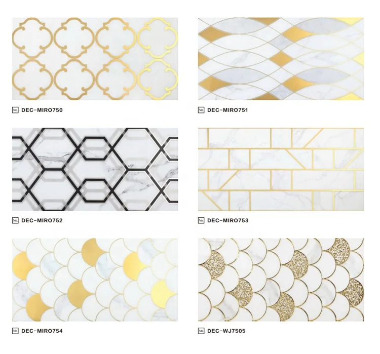 Customized Design mosaic decor Direct Selling Italian decorative tiles pattern Mosaic Gray non-slip polishing ceramic tile