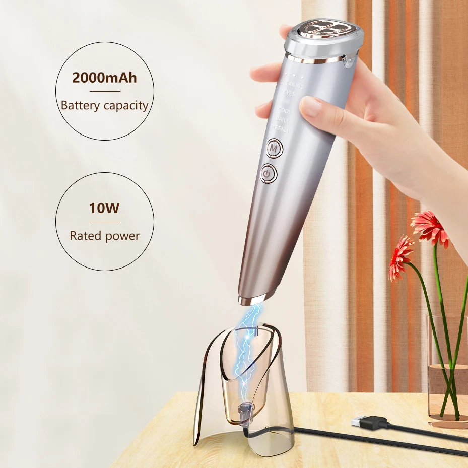2024 Portable RF Beauty Instrument Facial Skin Care Anti-Aging Device Multi-Functional RF EMS LED Home Use Facial Beauty Device