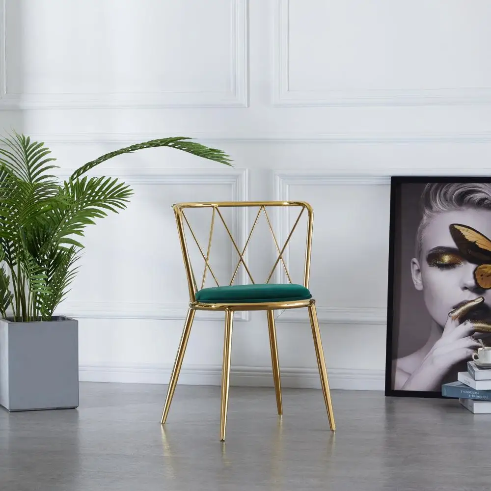 Современная бархатная серая эргономичная мебель для дома металлический обеденный