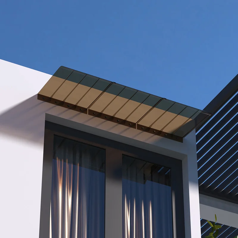 Factory Direct Sales Door Overhang Canopy Tent Gazebo Outdoor Garage Polycarbonate Awning Roof for Commercial Buildings