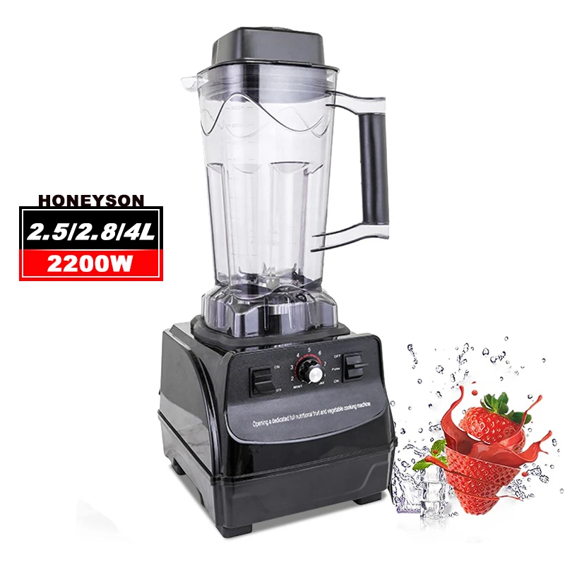 2200W Powerful High Speed Blender With 2.8L Unbreakable Jar Fruits Mixing Commercial Blender Mixeur Professionnel