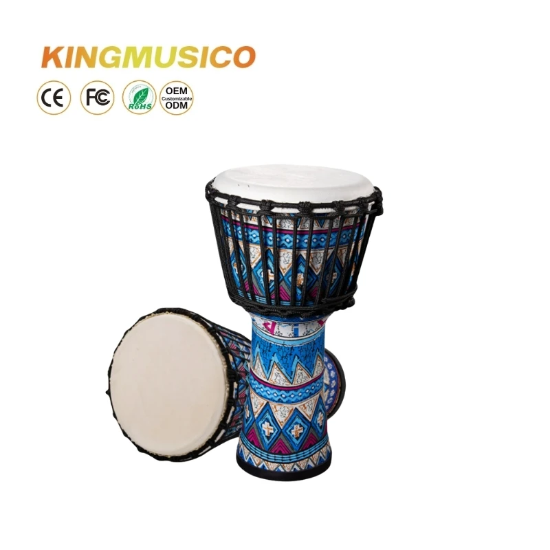 Cheapest price percussion instrument for music players colorful beautiful patterns 8 inch African drum hand drum
