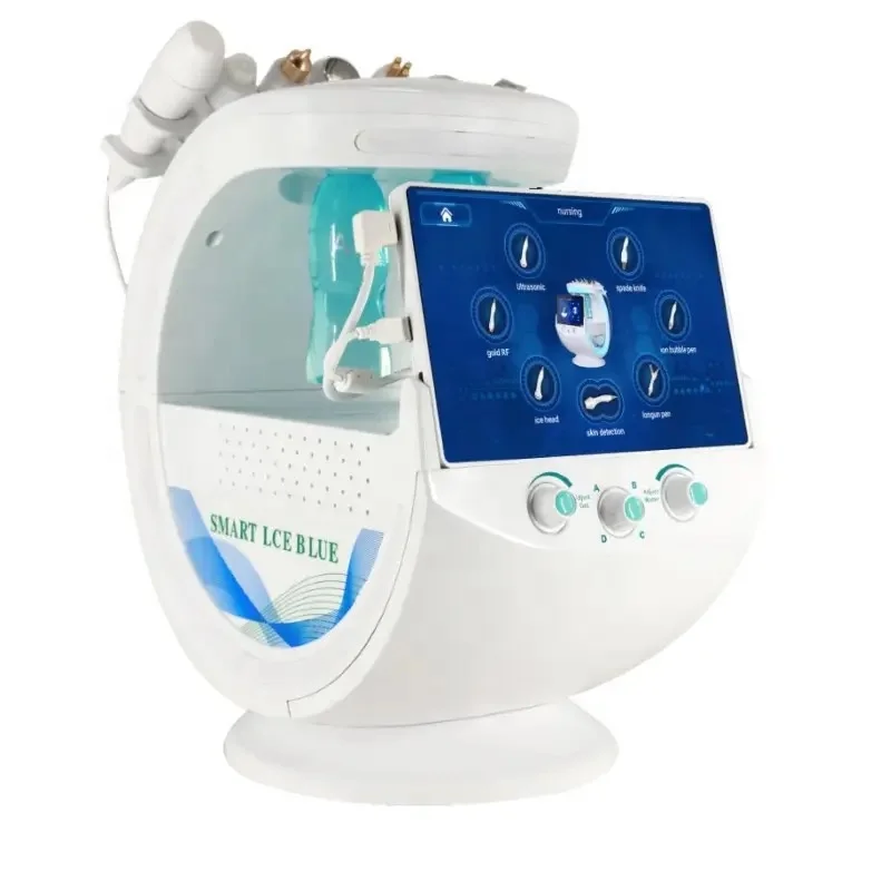 7 in 1 Smart Ice Blue Oxygen Facial RF Aqua Skin Dermabrasion Hydrofacials oxygen hydra Machine