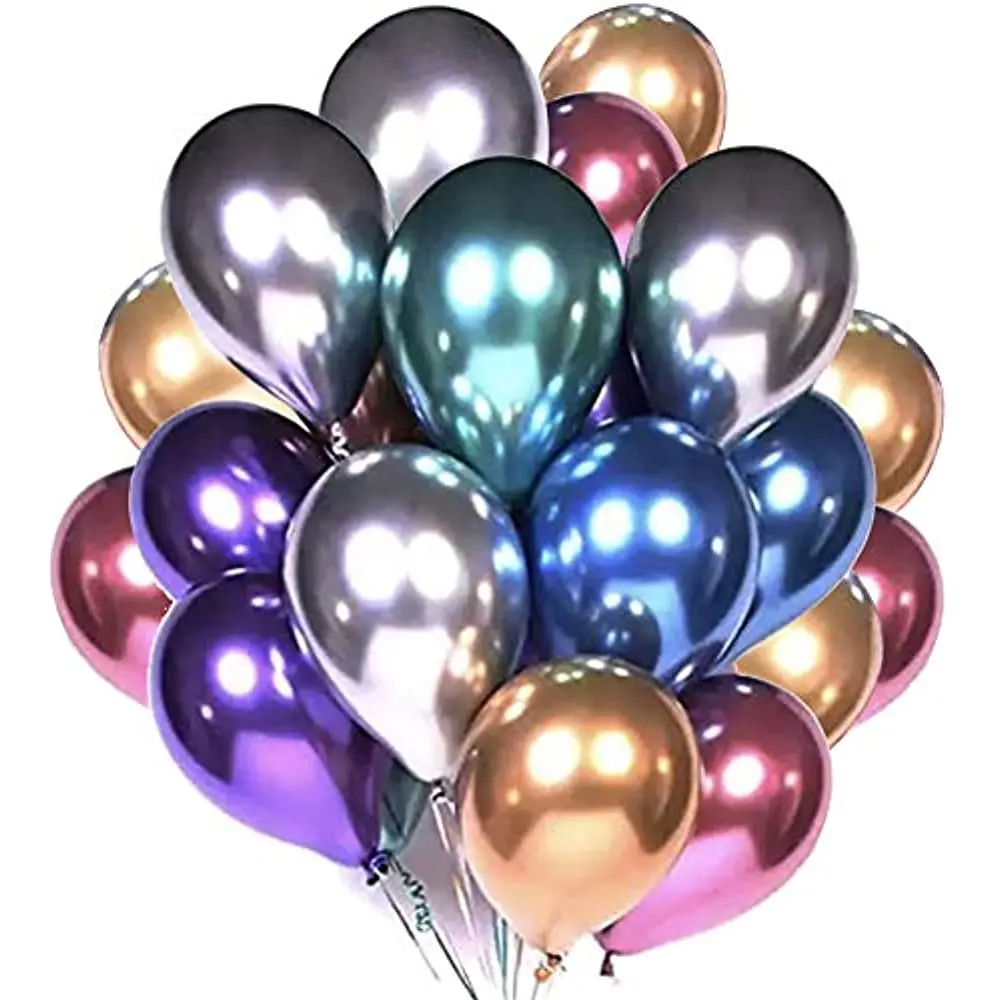 Wholesale 12inch Glossy Metal Pearl Latex Balloons Thick Chrome Metallic Colors helium Ballon Air Balls Globos