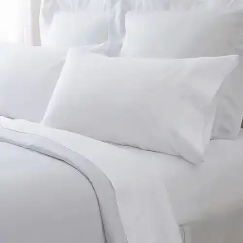 High-density White 100% Cotton Pillowcase Pillow Cover 20 x 30 inches Envelope Closure for Hotel/Home