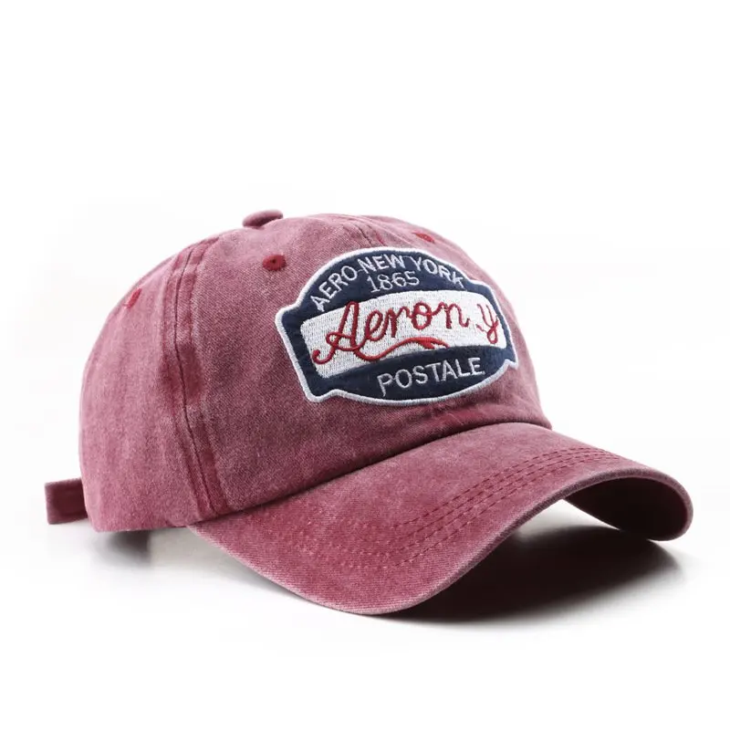 Cotton Fabric Solid Color Four Season Embroidery Letter Retro Style Sunshade Sports Cap Brimless Unisex Baseball Cap