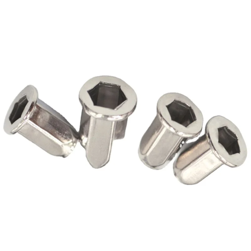 M8 M10 M12 Stainless Steel Polish SS304 316 316L A2 A4 70 80 ANSI AISI 304 316 SUS 304 316 Hex Hexagon Flat Head Blind Rivet Nut