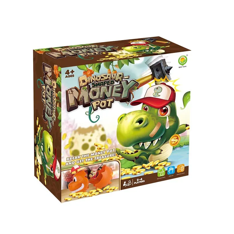 New novelty  board game set dinosaur shaped money pot toys educational interactive toys for kids