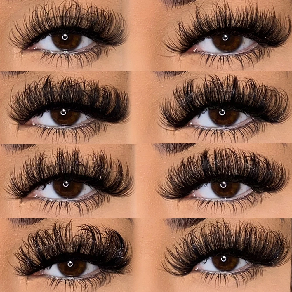 Private Label Fluffy D curl Russian strip eyelashes cils Natural 15 25mm Faux Mink lashes wholesale False Eyelashes