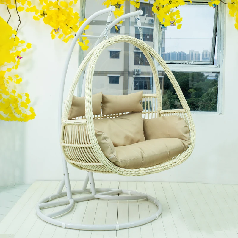 Patio Swings Outdoor Rattan Egg Chair Garden Furniture Double Leisure Wicker Hanging With