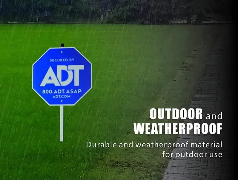 Hot Sales ADT Plastic Safety Security Signs Yard Signs With Aluminum Pole