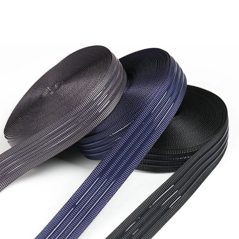 Hot Sale Logo Silicone Gripper Elastic Clothes Belt Tape Webbing Sports Soft Non-Slip Ribbon Elastic Customization