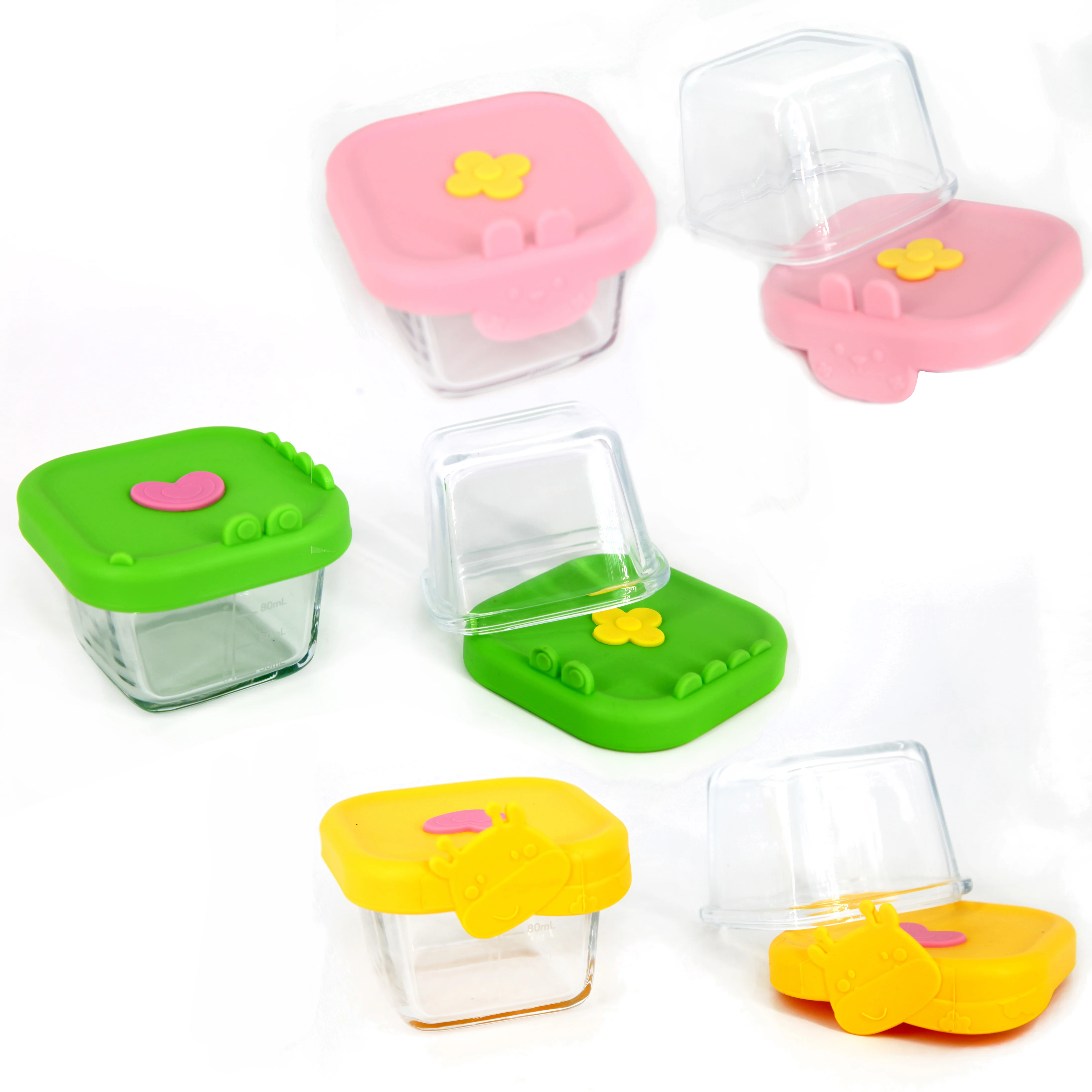 Высококачественный небольшой квадратный многоразовый Ланч-бокс с милым дизайном включая чашу для детского ужина