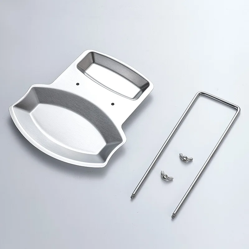 2-in-1 Lid & Spoon Holder Upstanding Stainless Steel Ladles Holder Spoon Rest and Pot Lid Holder for Kitchen Utensil
