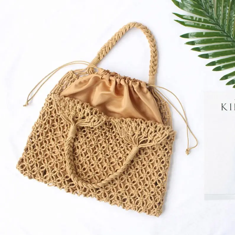 trendy fashion handbags natural women hand bags grass and straw beach bag with round handle