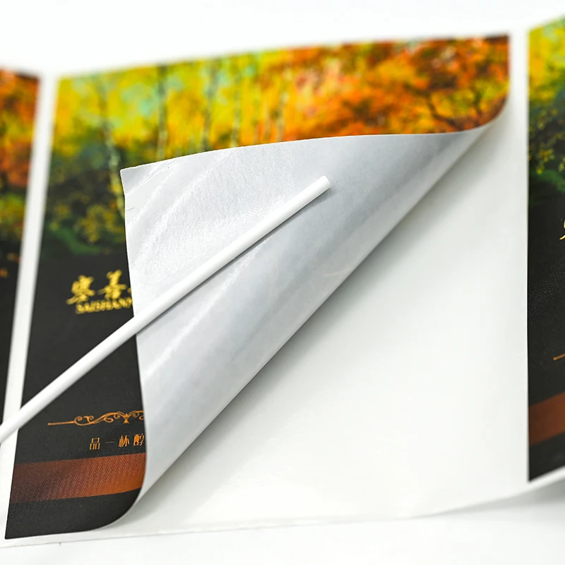 Factory wholesale packaging label hot stamping textured paper private label wine for glass bottle printing