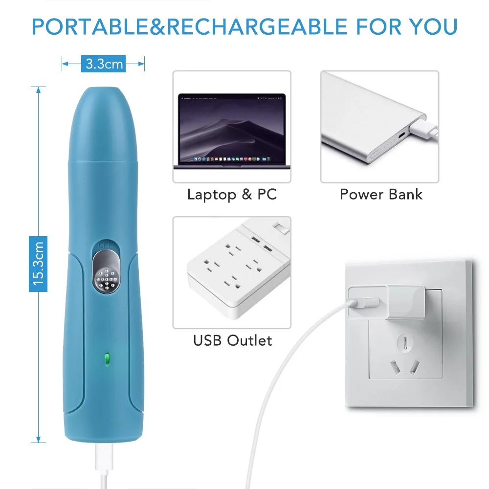 Hot Sell USB Charging Clippers Pet Nail Grinder Wireless Portable Plastic ABS Paw Grinder Safe Pet Cat Dog Nail Clipper SeT