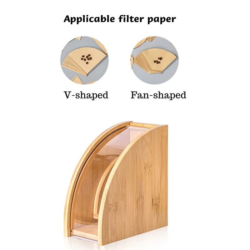 Экологичная бамбуковая коробка для хранения кофейной фильтровальной бумаги держатель для кофейной фильтровальной бумаги с пылезащитной крышкой