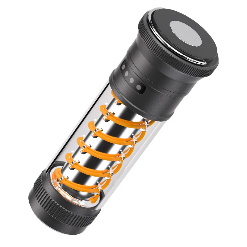Outdoor New Multifunctional Camping Lamp High Capacity Double Helix Illumination Flashlight