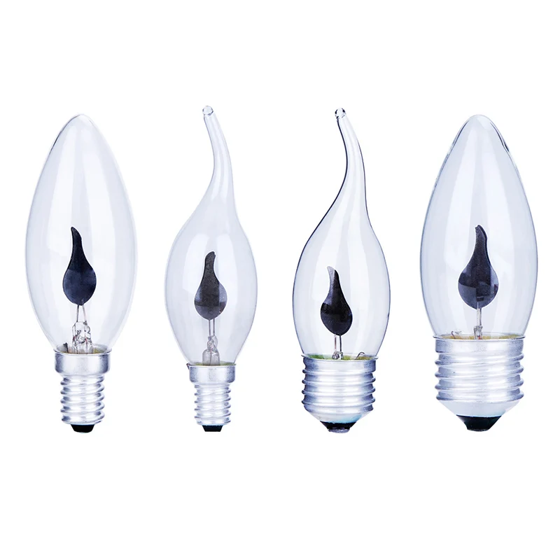 C35 E27 E14 220V-240V LED Candle Flame Effect Lamp Fire Light Bulbs 1W-3W Flickering Emulation flame Lights Vintage Edison Bulb