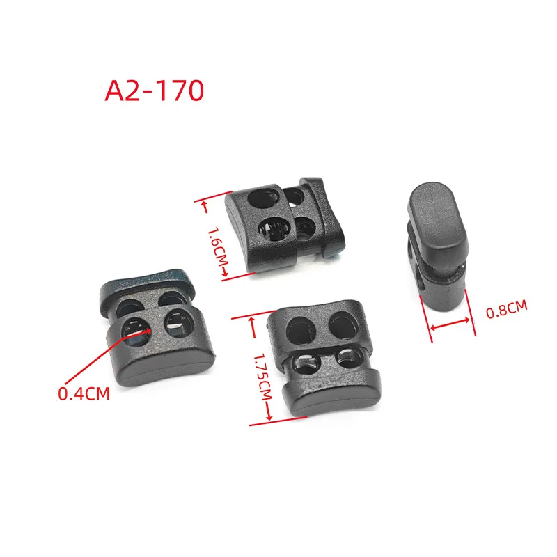 High Quality Customized Logo Elastic Rope End Clamps Rope End Clasp Adjustable Brace Rope Lock Toggle Cord Lock Stopper