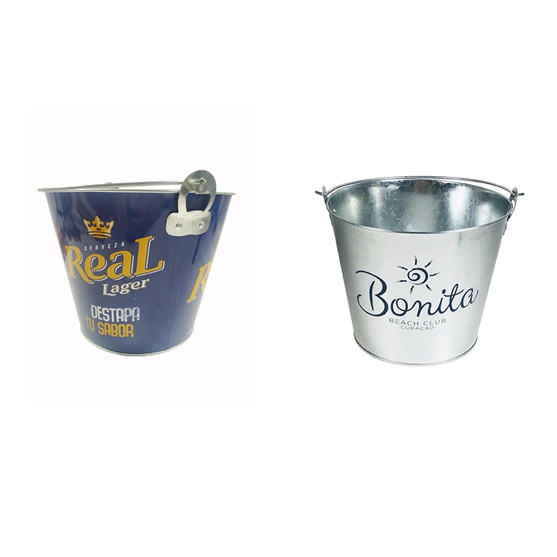 Big Capacity Water Bucket Wine Cooler With Handle Small Beer Ice Bucket Tin