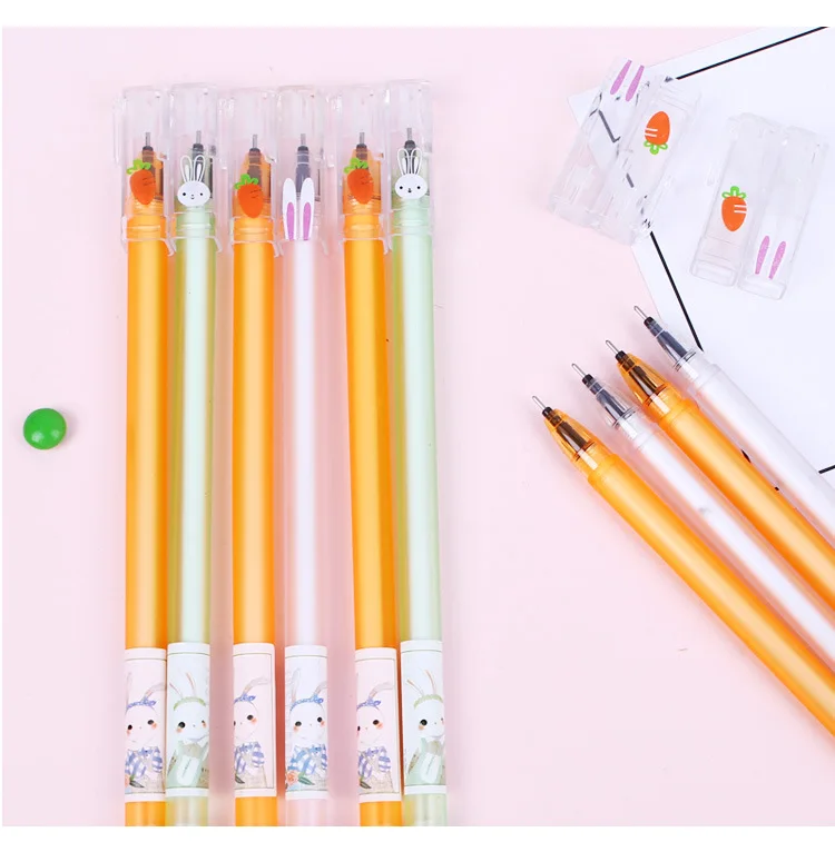 
Best Selling Carrot Color Gel Pen Student Black Erasable Pen Blue Erasable Pen 