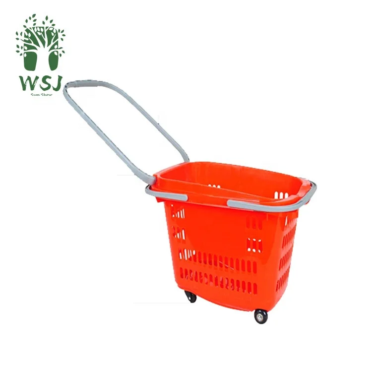  Home portable shopping food fruit carrying pp plastic basket with Metal