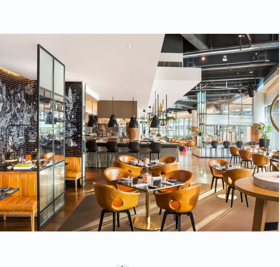 Высокий уровень современный дизайн роскошный отель Ресторан обивка обеденный набор мебели