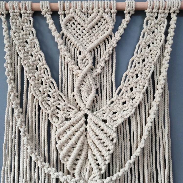 100% Natural Cotton Wooden Large Macrame Woven Wall Hanging Tapestry Boho Decor Macrame Tapestry Wall Hanging