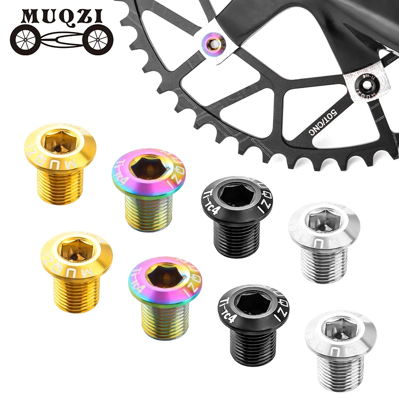 MUQZI 6.5/9.2mm Chainrings Bolts Titanium Alloy TC4 MTB BMX Crankset Bolts Chainwheel Bolt For Bikes