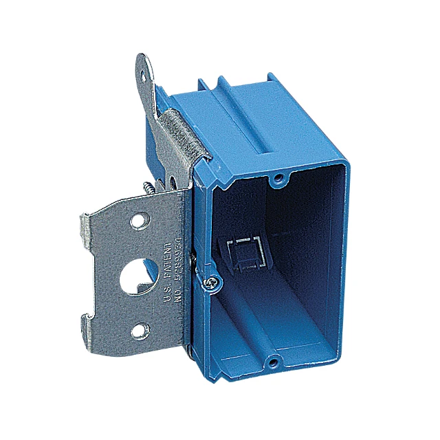 1 Gang Blue New Work Outlet Box In-Wall Non-metallic Cable Outlet Box With Adjustable Bracket