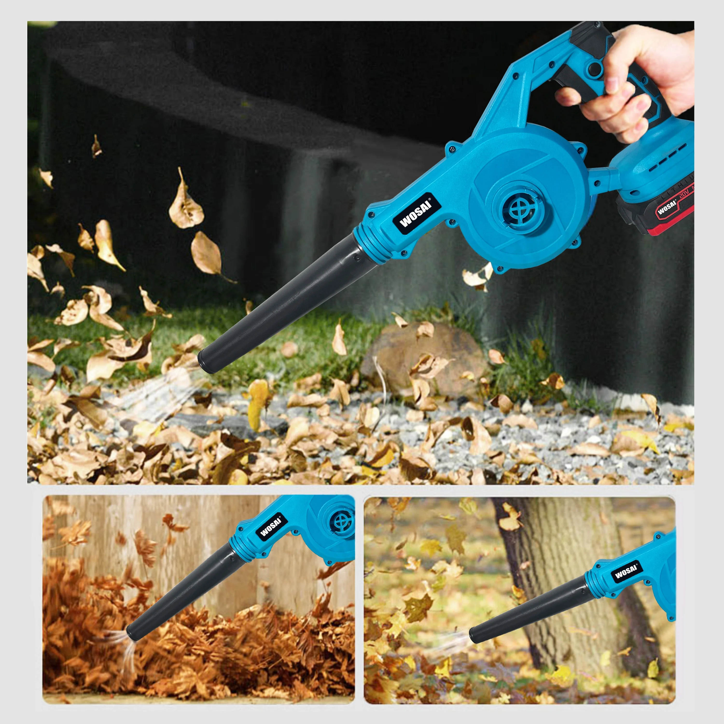Strong 700W Blowing Suction Dual Purpose Cordless Blower 20V Brushless Portable Vacuum Cleaner Storm Machine
