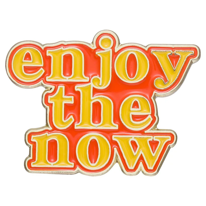 Hot Sales English Brooch Letters Metal Enamel Pins Clothing Bags Decorations Badges Accessories Wholesale
