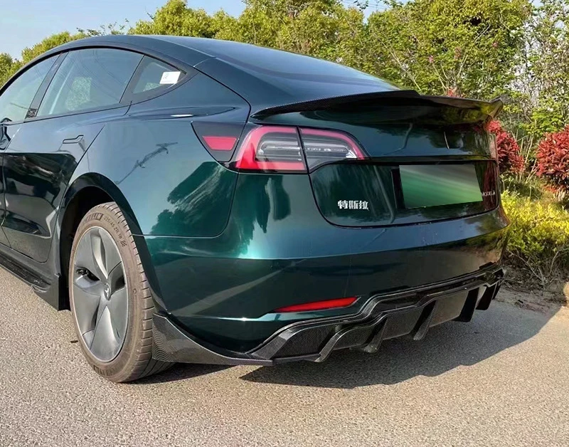 Carbon Fiber Spoiler Rear Diffuser Front Bumper Lip Camera Trim Cover Body Kits BodyKit Carbon Fiber for Tesla Model 3