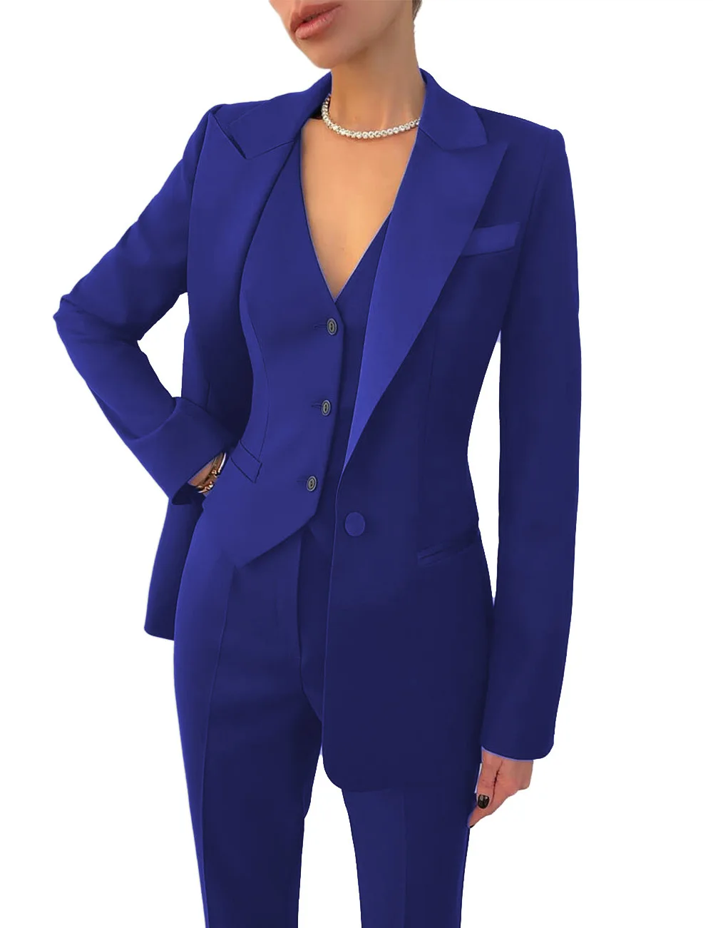 High Quality Fashion professional ladies suits office wear formal blazer+vest+pants set 3 pieces women set blazer and pants