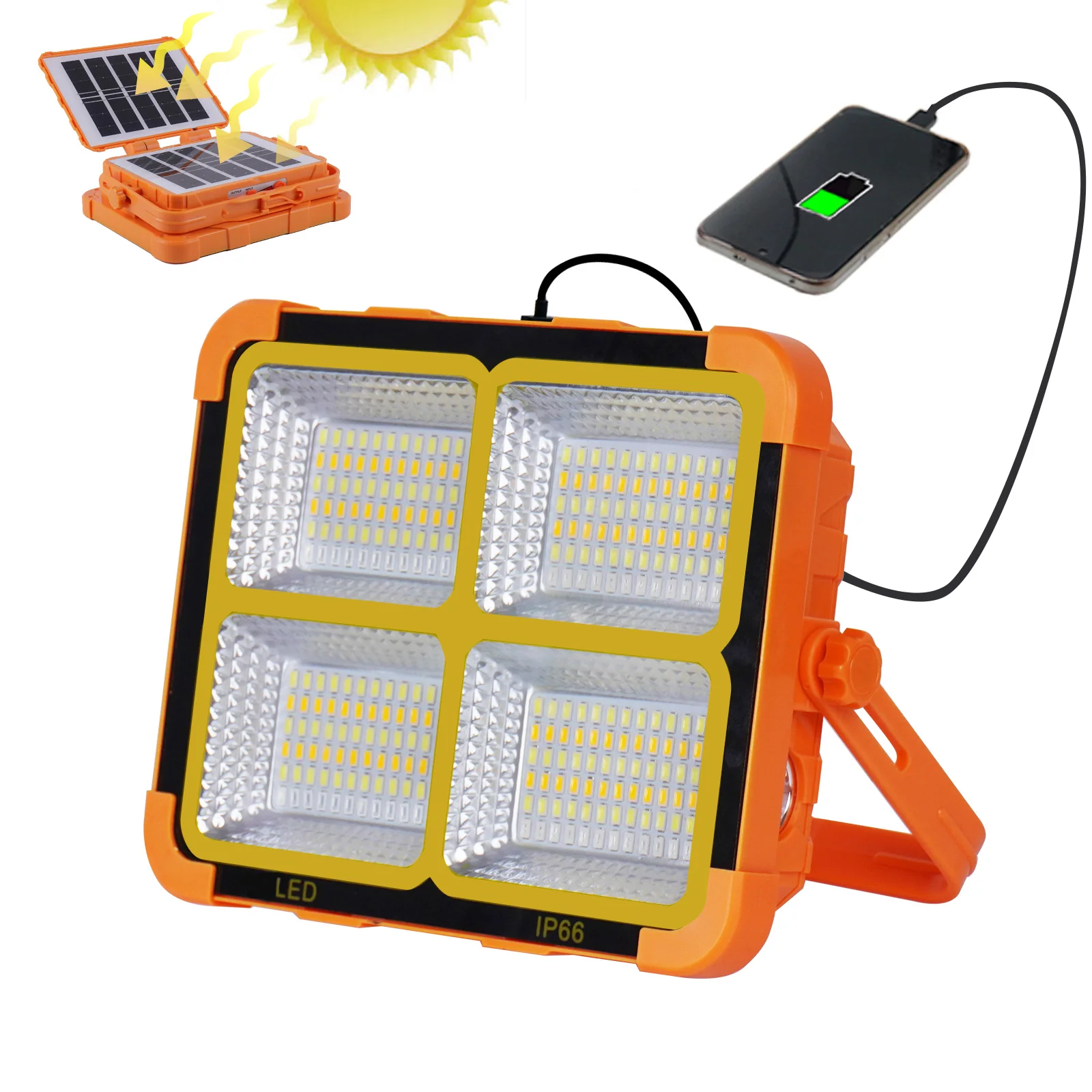 Outdoor Solar-powered LED Lights IP66  Explosion-Proof with High Visibility Garden Emergency Camping  LED Solar Stadium Light