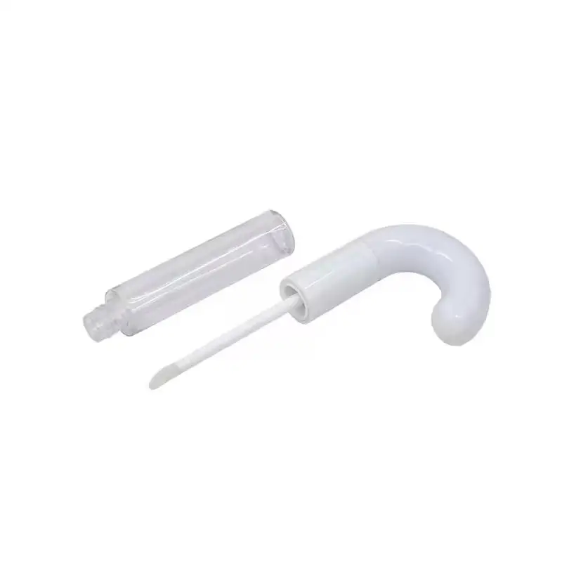 Plastic Lip Gloss Tube Cosmetic Packaging Best item for Christmas gifts Candy cane crutch shaped lipgloss tube