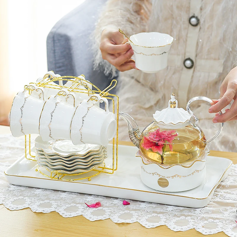 NEWELL Ceramic Tea  Suit Light Luxury Living Room Simple Kung Fu Tea Cup Scented Teapot Cup with Tray Exquisite Tea Set