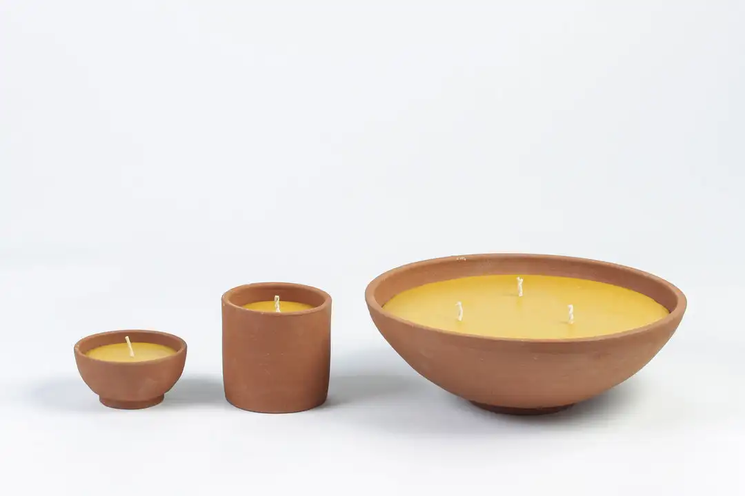 Natural Raw Terracotta Candle Vessel Clay Candle Pot Terracotta Candle Jar  for Home Decor and Gifts