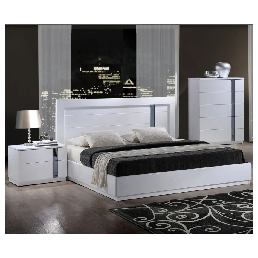 Bedroom Home Bed Furniture  MHAA006 Platform Bed Queen King Size Wood Beds