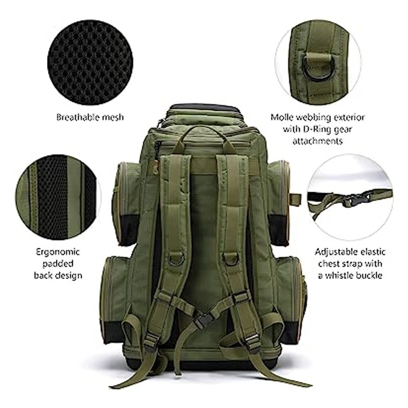 BSCI factory Water Proof and Fish tackle rod shoulder Bag travel storage Fish rod backpack