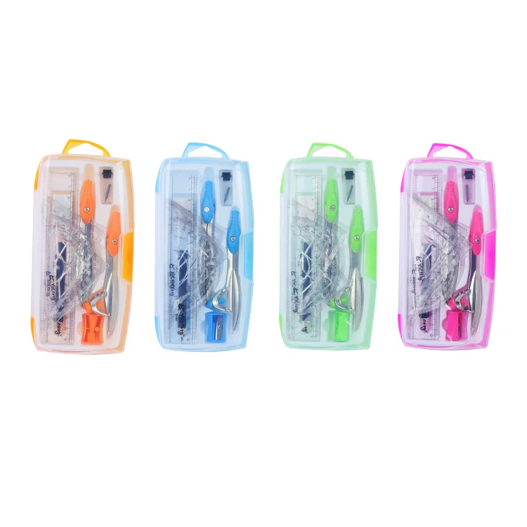 High Quality Math Set Geometry Drawing Set Student Pencil Compass Ruler For School Stationery Supplies