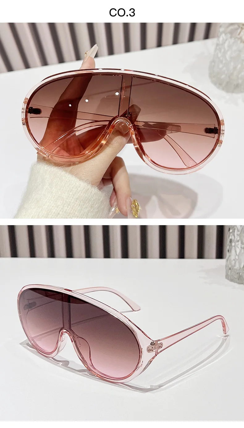 TY1657 Trendy Oversized Punk Y2K Sun Glasses Men Fashion Luxury Brand One Piece Vintage Sunglass Sports Eyewear UV400 Shades